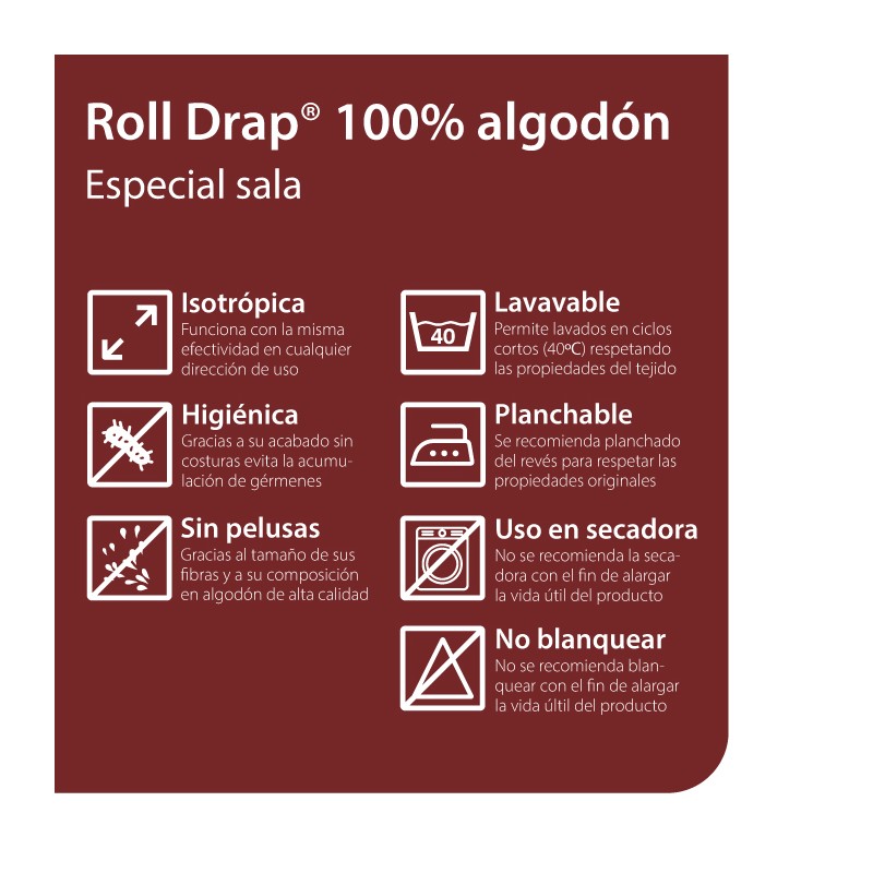 Roll Drap Paño Algodón Negro 40x64 cm (Rollo 10 uds)