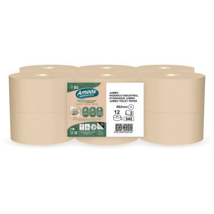 Papel Higiénico Jumbo Naturally Soft Amoos 120m 2 Capas